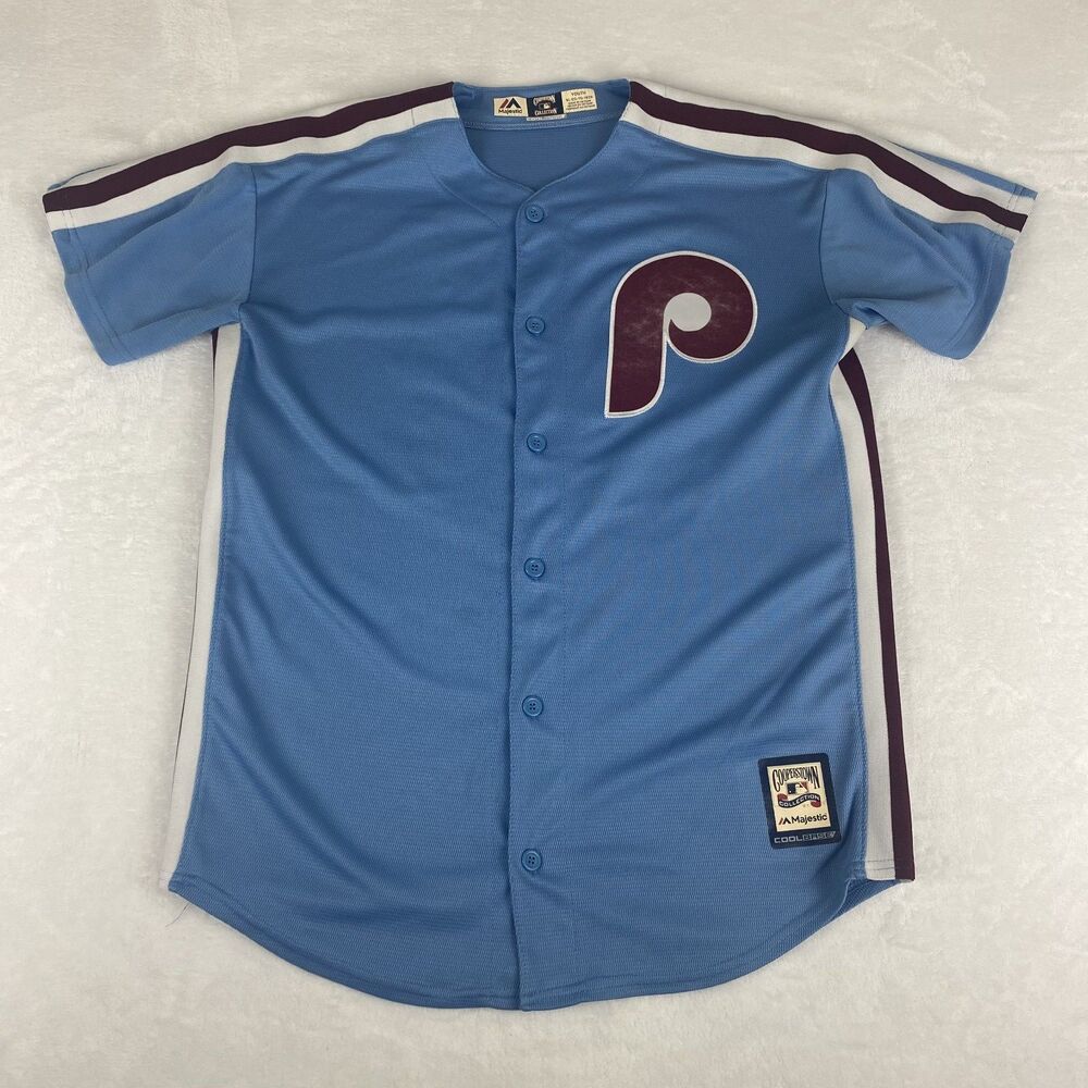 Majestic Philadelphia Phillies SCHMIDT #20 Jersey Youth Extra Large 18/20 Blue